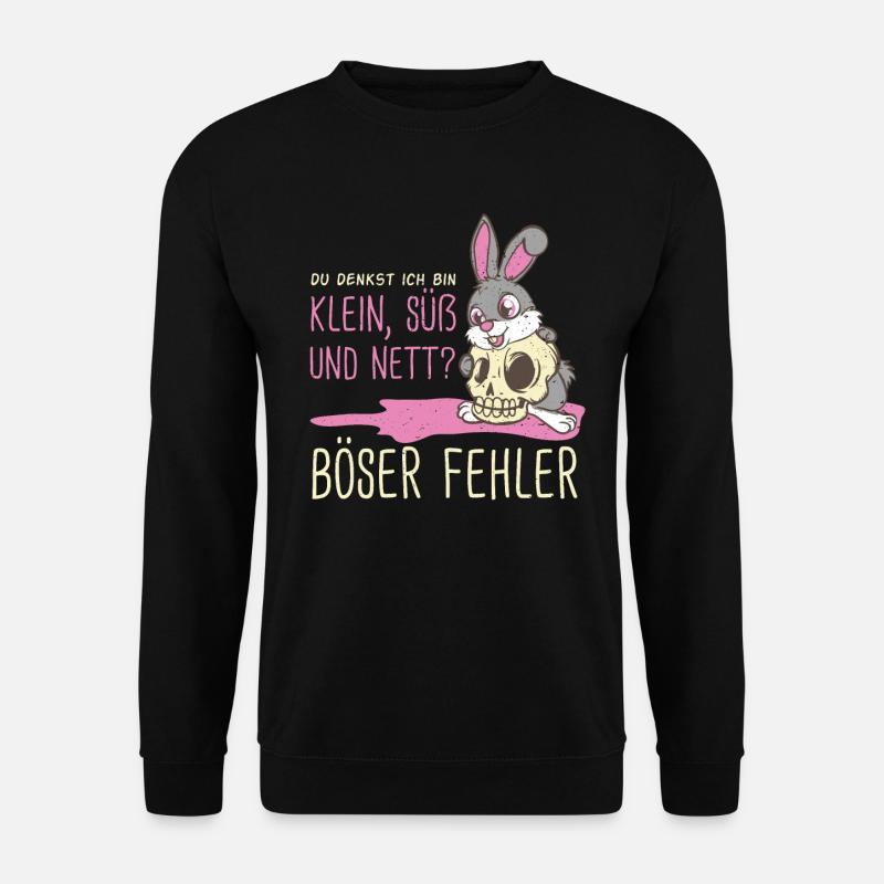 Lustige Hasen Geschenk kleine böse süße Hasen - Unisex Pullover - Schwarz