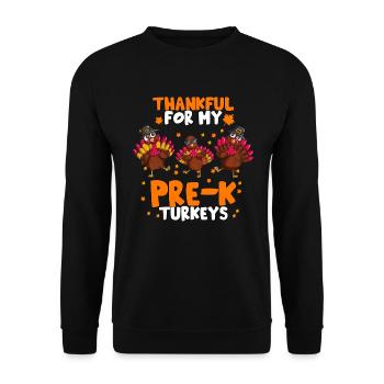 Thankful For My Pre-k School Preschool Kindergarten - Unisex Sweatshirt - black - Front - Alina (178cm) & Michal (187cm)