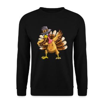 Vacances Thanksgiving Dab Dabbing Costume pour enfants - Sweat-shirt Unisexe - noir - Devant - Alina (178cm) & Michal (187cm)