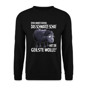 Schafe Schaf die geilste Wolle Bauern Schafhirte - Unisex Pullover - Schwarz - Vorne - Alina (178cm) & Michal (187cm)