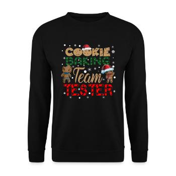 Team Cookies Testeur drôle de tenue de Noël - Sweat-shirt Unisexe - noir - Devant - Alina (178cm) & Michal (187cm)
