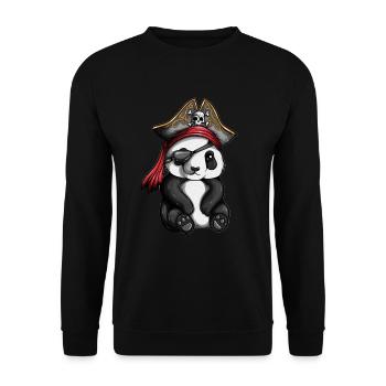 Pirates Captain Panda Bear Kids Pirate Outfit - Sweat-shirt Unisexe - noir - Devant - Alina (178cm) & Michal (187cm)