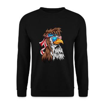 Adler Weißkopfseeadler Steinadler USA Flagge - Unisex Pullover - Schwarz - Vorne - Alina (178cm) & Michal (187cm)