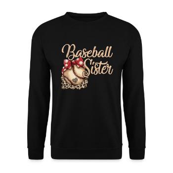 Girls Schwester Softball Frauen Baseball Sister - Unisex Pullover - Schwarz - Vorne - Alina (178cm) & Michal (187cm)