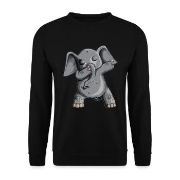 Dab Elephant Children Dancing Dabbing Baby Elephant - Unisex Sweatshirt - black - Front - Alina (178cm) & Michal (187cm)