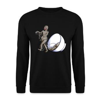 Nudel Nudeln Essen gehen Nudelliebhaber Geschenk - Unisex Pullover - Schwarz - Vorne - Alina (178cm) & Michal (187cm)