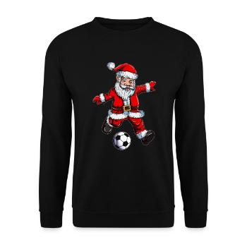 Joueurs de football du Père Noël coups de pied trébucher buts marquer des buts - Sweat-shirt Unisexe - noir - Devant - Alina (178cm) & Michal (187cm)