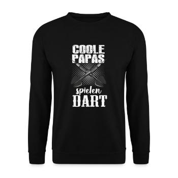 Lustiger Papa Dartspieler Spruch Dart Liebhaber - Unisex Pullover - Schwarz - Vorne - Alina (178cm) & Michal (187cm)