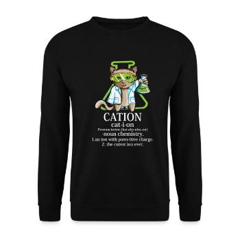 Funny Cats Fan Chemistry Saying Chemical Cat - Unisex Sweatshirt - black - Front - Alina (178cm) & Michal (187cm)