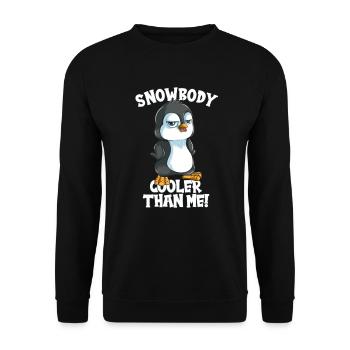 No one is cooler than me penguin saying gift - Unisex Sweatshirt - black - Front - Alina (178cm) & Michal (187cm)