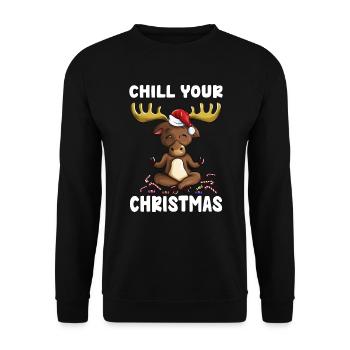Elk Elk Yoga Namaste Noël Elk Antlers - Sweat-shirt Unisexe - noir - Devant - Alina (178cm) & Michal (187cm)