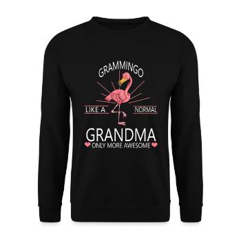 Großmutter Liebe Oma Geschenk Flamingo Grammingo - Unisex Pullover - Schwarz - Vorne - Alina (178cm) & Michal (187cm)