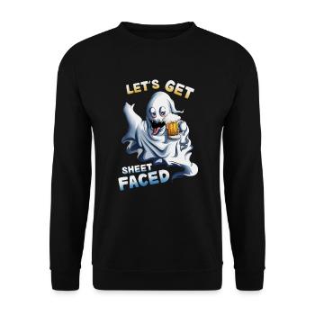Let's Get Sheet Faced Beer Drinking on Halloween - Unisex Sweatshirt - black - Front - Alina (178cm) & Michal (187cm)