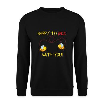 Cute Bumblebees Happy to Bee with you Couples in Love - Unisex Sweatshirt - black - Front - Alina (178cm) & Michal (187cm)