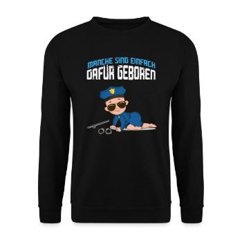 Polizistin Beamte Polizeibeamter Polizei Geschenk - Unisex Pullover - Schwarz - Vorne - Alina (178cm) & Michal (187cm)