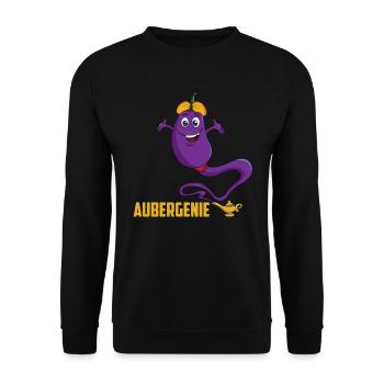 A vegan purple Aubergenie for Arabian nights - Unisex Sweatshirt - black - Front - Alina (178cm) & Michal (187cm)