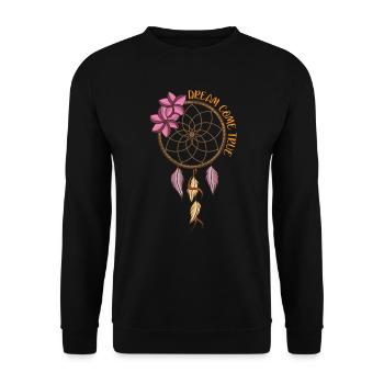 Capteur de rêves avec des plumes Motivation Foi Espoir - Sweat-shirt Unisexe - noir - Devant - Alina (178cm) & Michal (187cm)