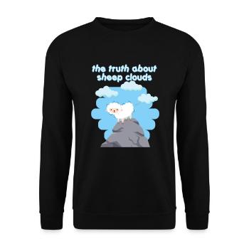 Moutons Moutons La vérité sur les nuages de moutons Sommeil - Sweat-shirt Unisexe - noir - Devant - Alina (178cm) & Michal (187cm)