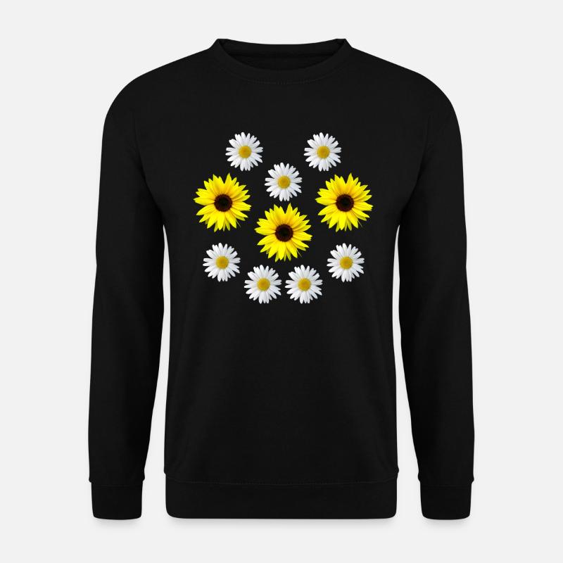 Sonnenblume und Margeriten Blüte, floral, Blume - Unisex Pullover - Schwarz