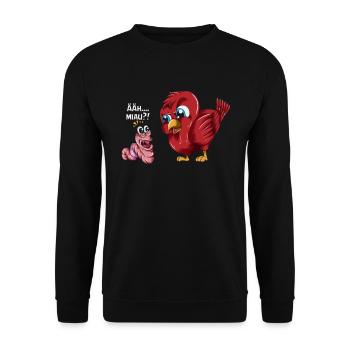 Worm dressed as cat costume Uääh Meow bird - Unisex Sweatshirt - black - Front - Alina (178cm) & Michal (187cm)