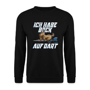 Darten Dartspieler Bock auf Dart Dartspieler Spiel - Unisex Pullover - Schwarz - Vorne - Alina (178cm) & Michal (187cm)