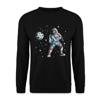 Astronaut Baseballspieler Baseball Universum All - Unisex Pullover - Schwarz - Vorne - Alina (178cm) & Michal (187cm)