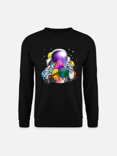 Astronauten Eiscreme Kosmonaut Eiskugeln Weltall - Unisex Pullover - Schwarz