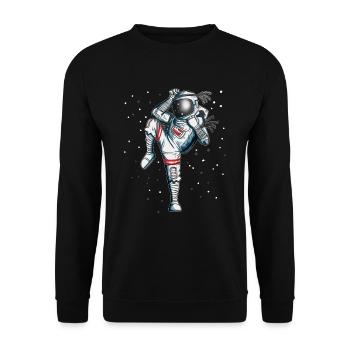 Astronaut Boxen Karate Kosmonaut Kickboxen Weltall - Unisex Pullover - Schwarz - Vorne - Alina (178cm) & Michal (187cm)