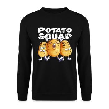Leckere Kartoffeln Fan Potato Squad - Unisex Pullover - Schwarz - Vorne - Alina (178cm) & Michal (187cm)