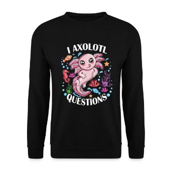 I'm Axolotl still ask Sweet swimmer newt - Unisex Sweatshirt - black - Front - Alina (178cm) & Michal (187cm)
