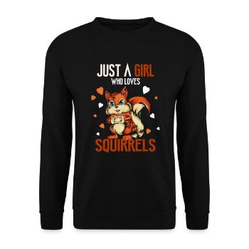 Cool Squirrel Rodent Nut Lovers Design - Unisex Sweatshirt - black - Front - Alina (178cm) & Michal (187cm)