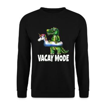 Vacay Fashion Holiday Ready Donosaur T-Rex Licorne - Sweat-shirt Unisexe - noir - Devant - Alina (178cm) & Michal (187cm)