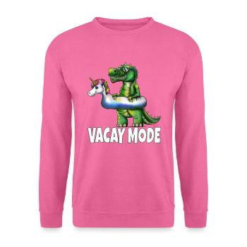 Vacay Mode Urlaubsreifer Donosaurier T-Rex Einhorn - Unisex Pullover - Pink - Vorne