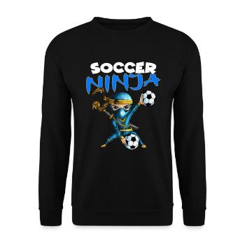 Der Soccer Ninja für Kinder Geburtstagsparty - Unisex Pullover - Schwarz - Vorne - Alina (178cm) & Michal (187cm)