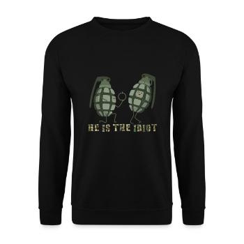Groom Men Bachelor Team Grenades Idiot - Sweat-shirt Unisexe - noir - Devant - Alina (178cm) & Michal (187cm)