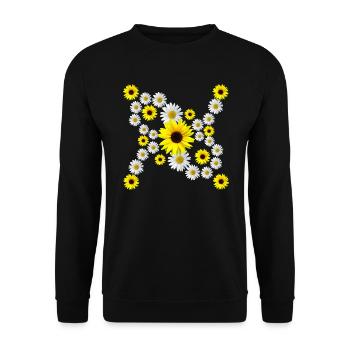 blooming daisies blossom with sunflowers floral - Unisex Sweatshirt - black - Front - Alina (178cm) & Michal (187cm)