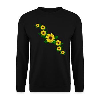 Tournesol jaune tournesol motif fleur floral - Sweat-shirt Unisexe - noir - Devant - Alina (178cm) & Michal (187cm)