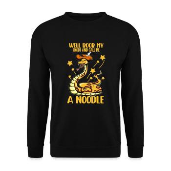 Halloween Snake Call Me Noodle Snake Saying - Unisex Sweatshirt - black - Front - Alina (178cm) & Michal (187cm)