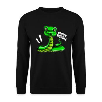 Snake is a Noodle Snake Saying - Unisex Sweatshirt - black - Front - Alina (178cm) & Michal (187cm)