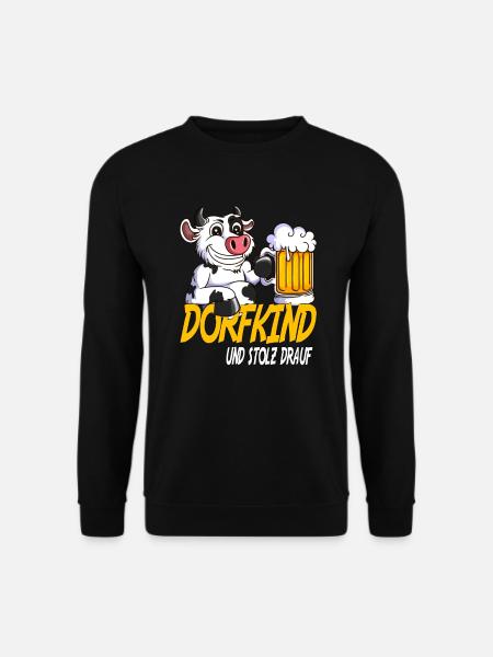 Landwirt Dorfkind & Stolz drauf Dorfkinder Spruch - Unisex Pullover - Schwarz