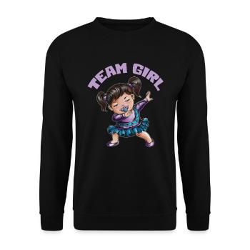 Team Mädchen Tochter Enkeltochter Baby Säugling - Unisex Pullover - Schwarz - Vorne - Alina (178cm) & Michal (187cm)