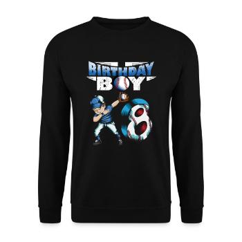 Birthday Girl Baseball Player Birthday Boy 8 - Unisex Sweatshirt - black - Front - Alina (178cm) & Michal (187cm)