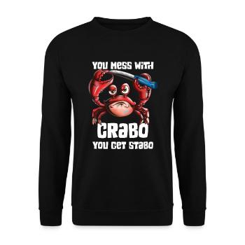 Krabben Krebse Krebstiere Sternzeichen Krabbe - Unisex Pullover - Schwarz - Vorne - Alina (178cm) & Michal (187cm)