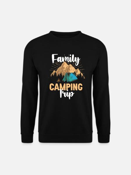 Camping Familie Camingplatz Zelt Schlafsack Natur - Unisex Pullover - Schwarz