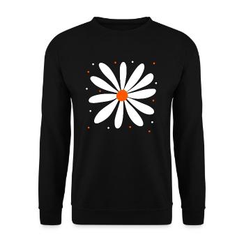 Marguerite Flower Blossom Daisy Floral Floral - Unisex Sweatshirt - black - Front - Alina (178cm) & Michal (187cm)