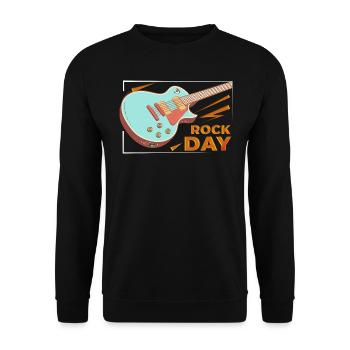 Guitar Rock Day Humor Gitarrist - Unisex Pullover - Schwarz - Vorne - Alina (178cm) & Michal (187cm)