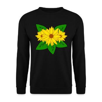 Flower floral sunflower yellow sunflower pattern - Unisex Sweatshirt - black - Front - Alina (178cm) & Michal (187cm)