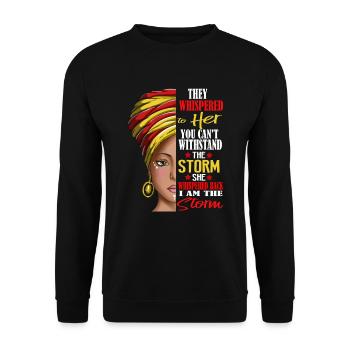 Être La Tempête Femme Forte Fille Girl Power - Sweat-shirt Unisexe - noir - Devant - Alina (178cm) & Michal (187cm)