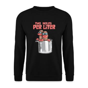 Deux taupes par litre d’étudiant professeur de chimie - Sweat-shirt Unisexe - noir - Devant - Alina (178cm) & Michal (187cm)