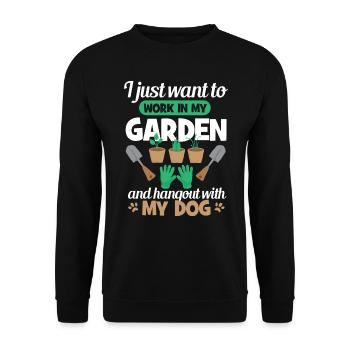 Propriétaires de chiens Jardinage Jardin Toilettage Plantes - Sweat-shirt Unisexe - noir - Devant - Alina (178cm) & Michal (187cm)
